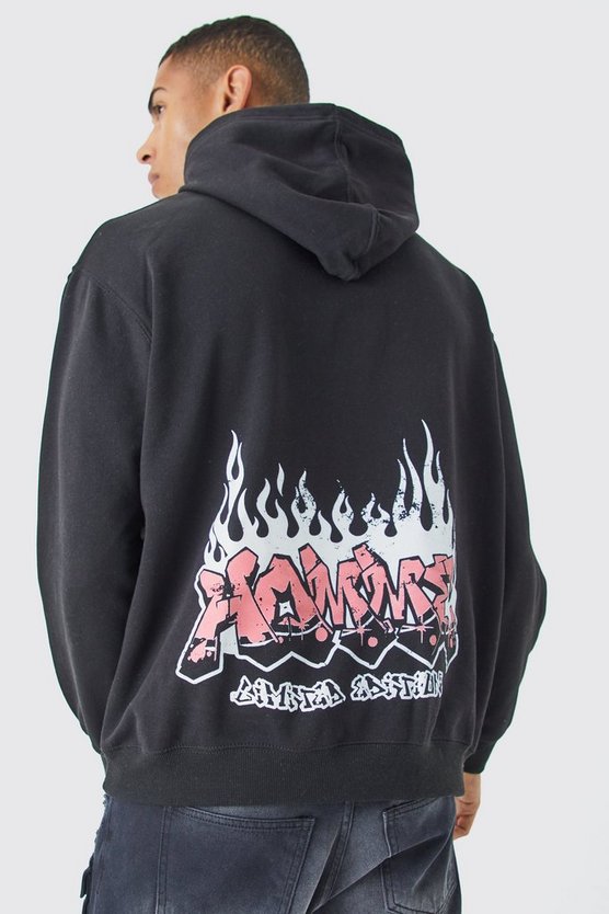 Oversize Hoodie mit Homme Graffiti-Print