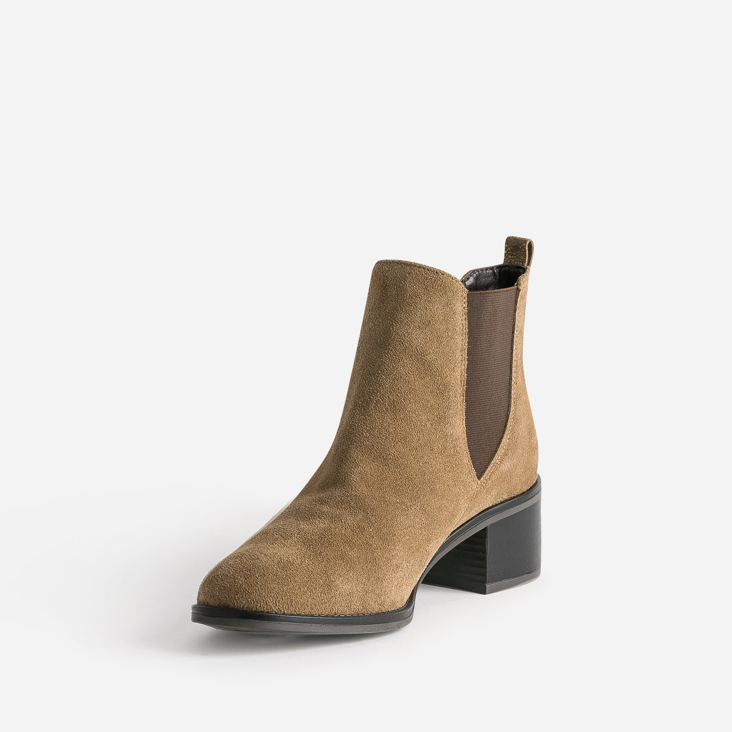 Chelsea boots éco-conçu taupe en cuir velours