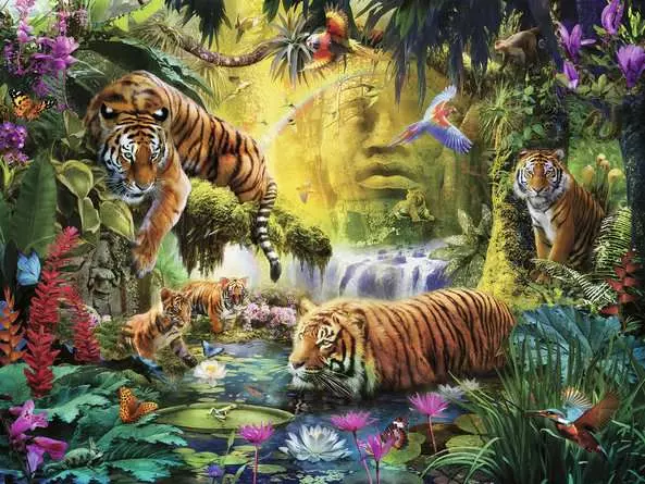 Puzzle 1500 Teile - Idylle am Wasserloch