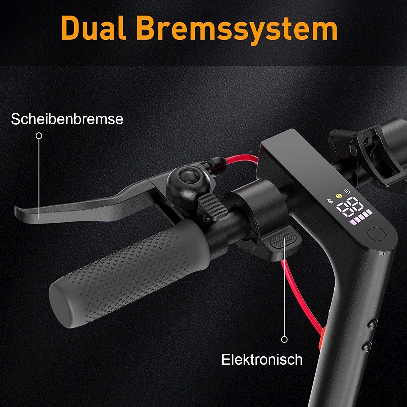 LETGOSPT Scooter 2 Stücke E-Scooter mit Straßenzulassung für Erwachsene, LED-Display, Komfortable Stoßdämpfung, Duales Bremssystem klappbar Elektroroller