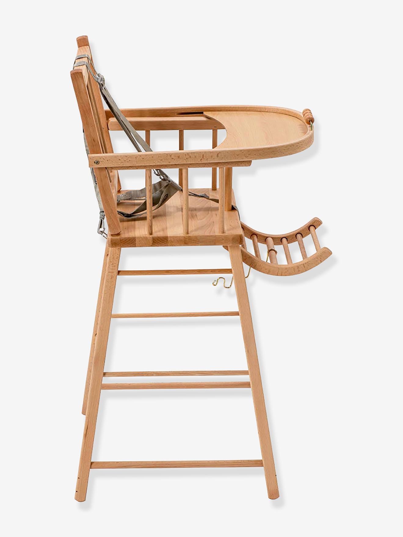 Chaise haute traditionnelle André fixe COMBELLE marron