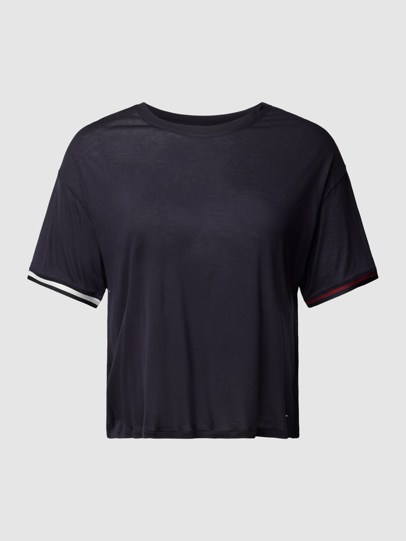PLUS SIZE T-Shirt mit Kontraststreifen in marineblau