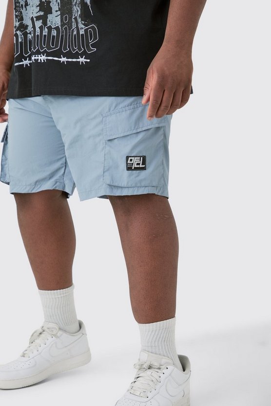 Plus Ofcl Nylon Cargo-Shorts mit elastischem Bund