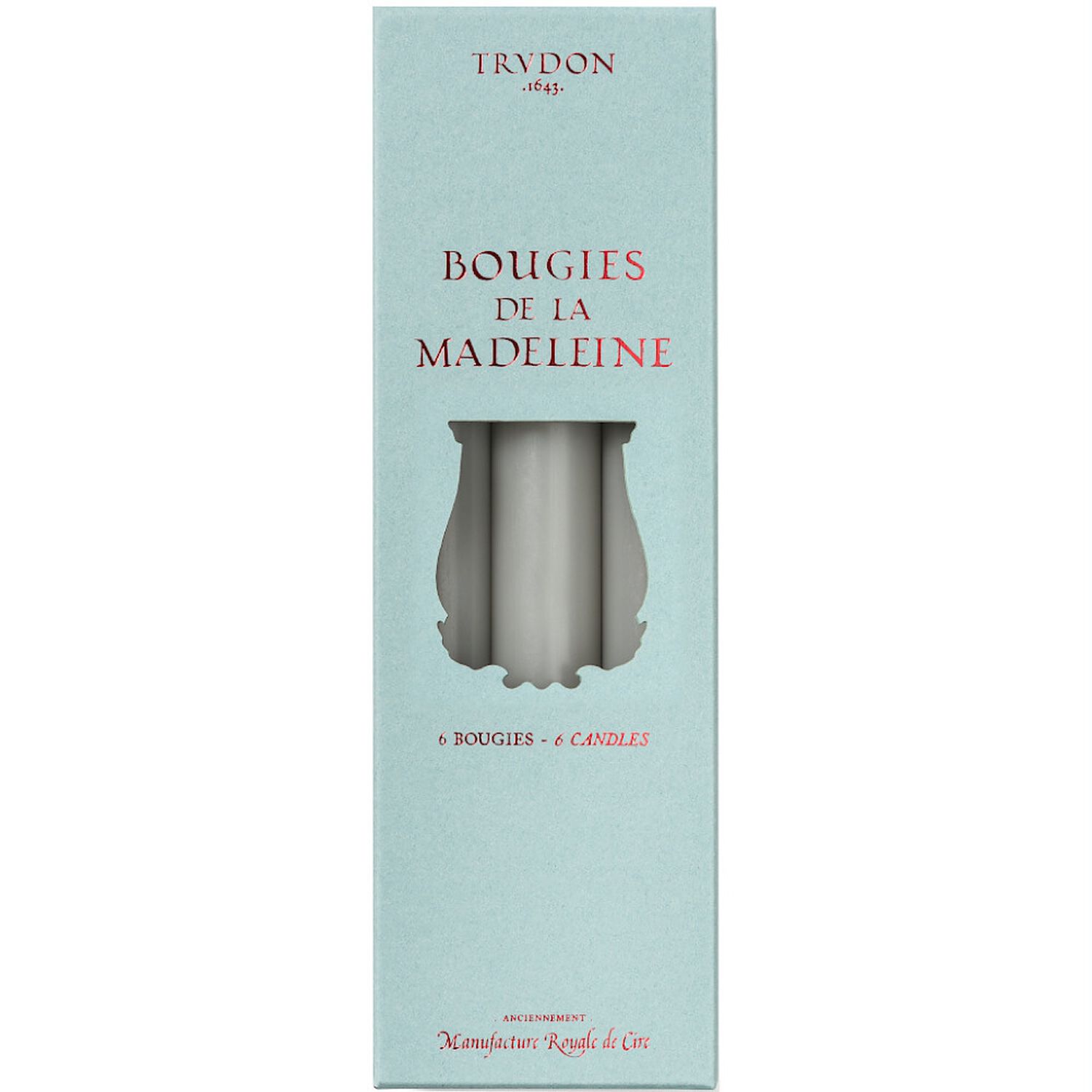 Trudon Bougies de la Madeleine Chandelles Gris x6