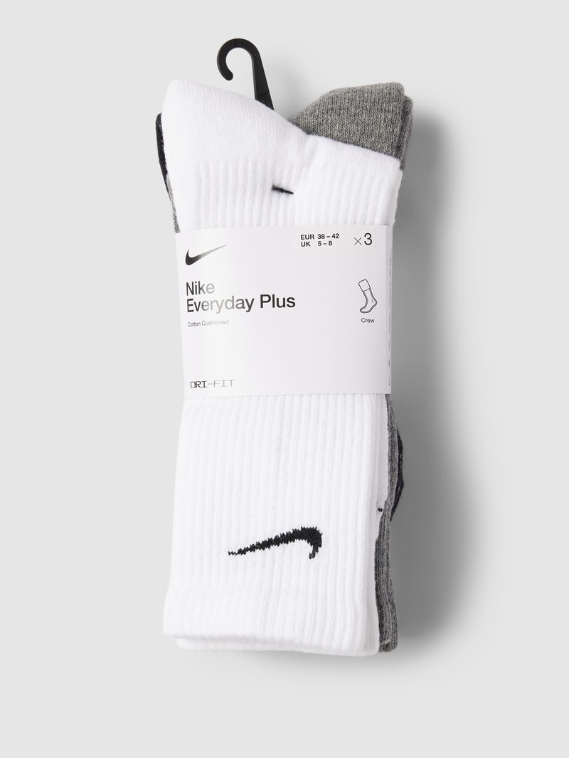 Socken mit Label-Print in mittelgrau meliert