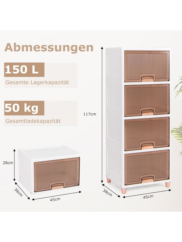 COSTWAY Aufbewahrungsbox 150 L in Weiß günstig kaufen onesize