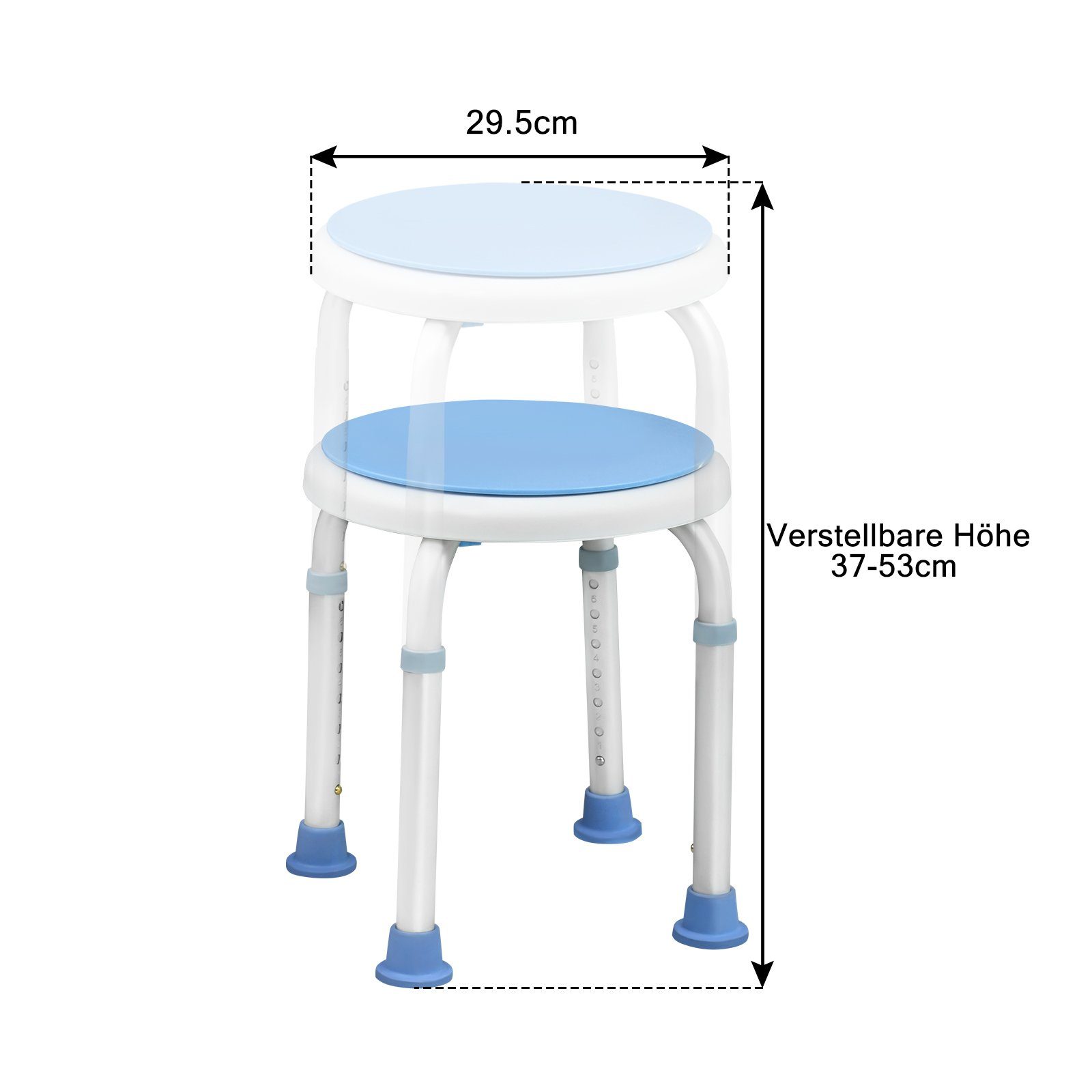 UISEBRT Dusch- und Badhocker Duschstuhl 360°Drehbar