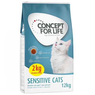 10 + 2 kg gratis! 12 kg Concept for Life für Katzen im Bonusbag