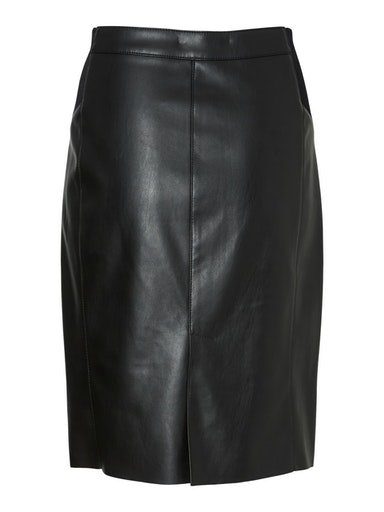 Vero Moda Lederimitatrock VMBUTTERSIA HW COATED SKIRT NOOS
