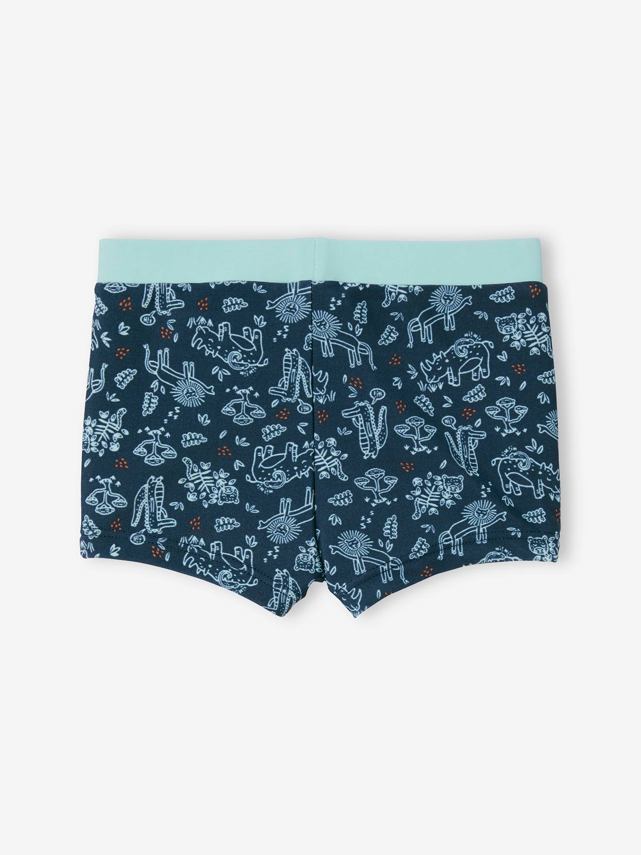 Boxer de bain imprimé dinosaures bébé garçon bleu jean imprimé