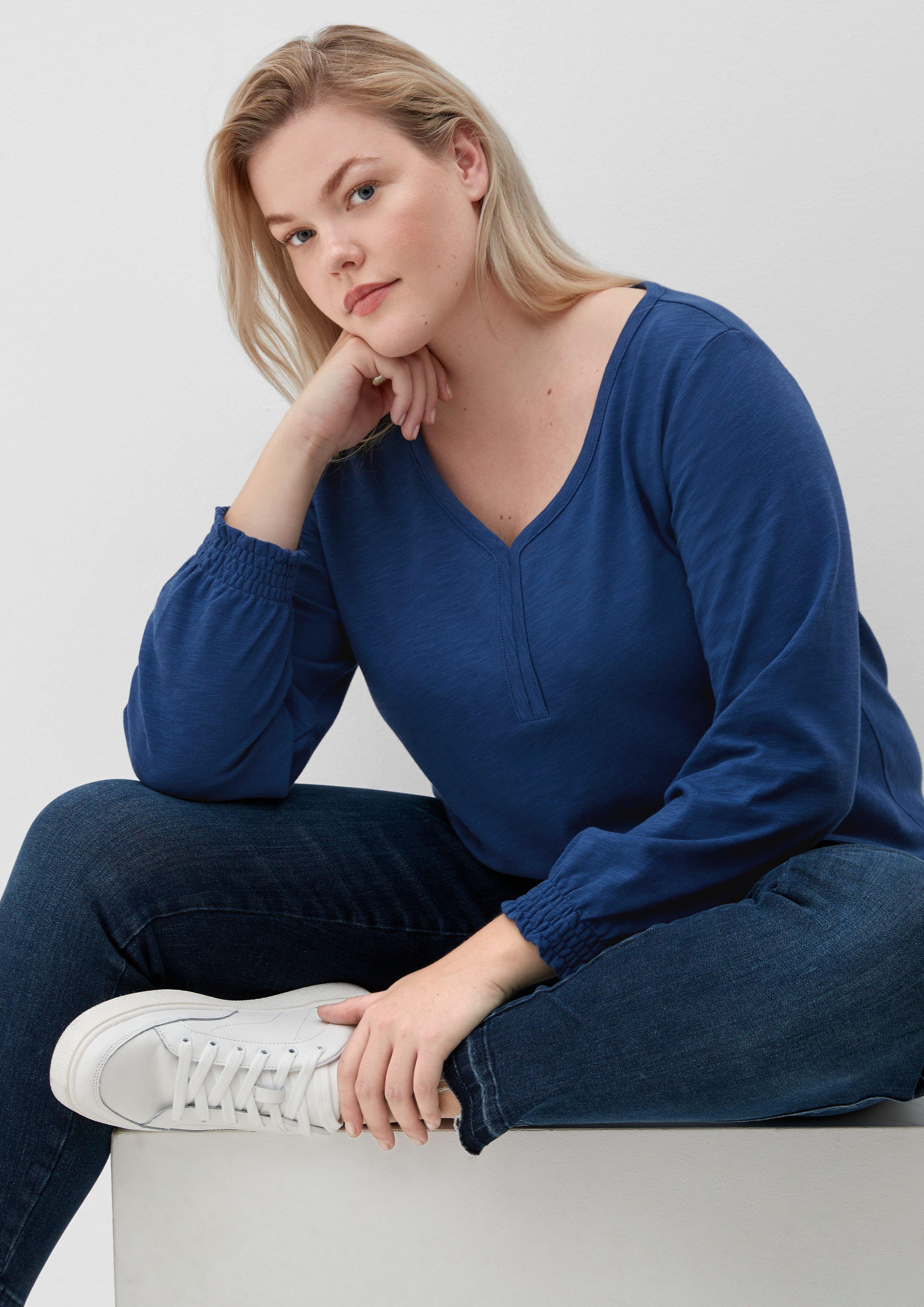 Blusenshirt mit Smokbündchen  2126028-5657