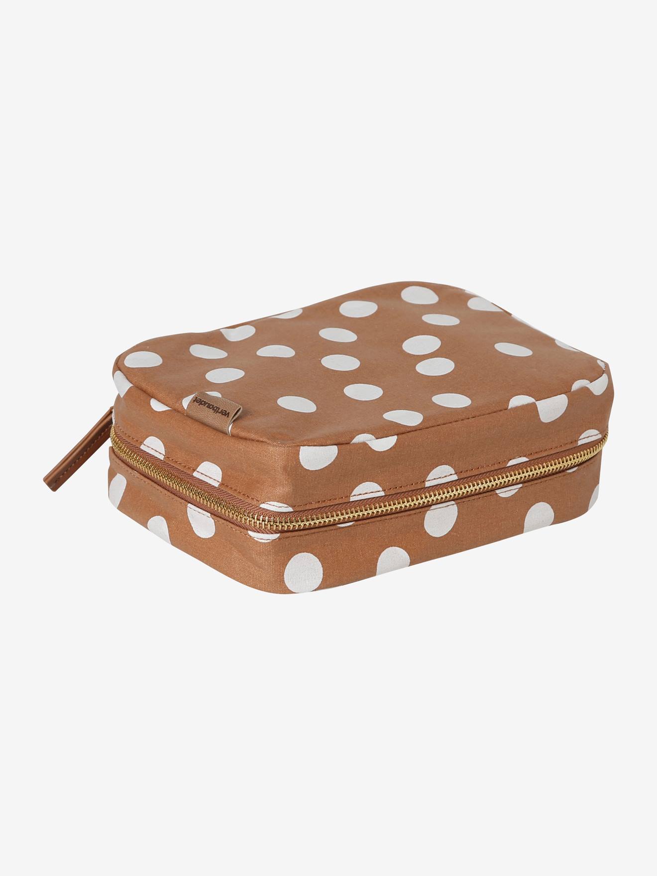 Snack box en coton enduit noisette pois