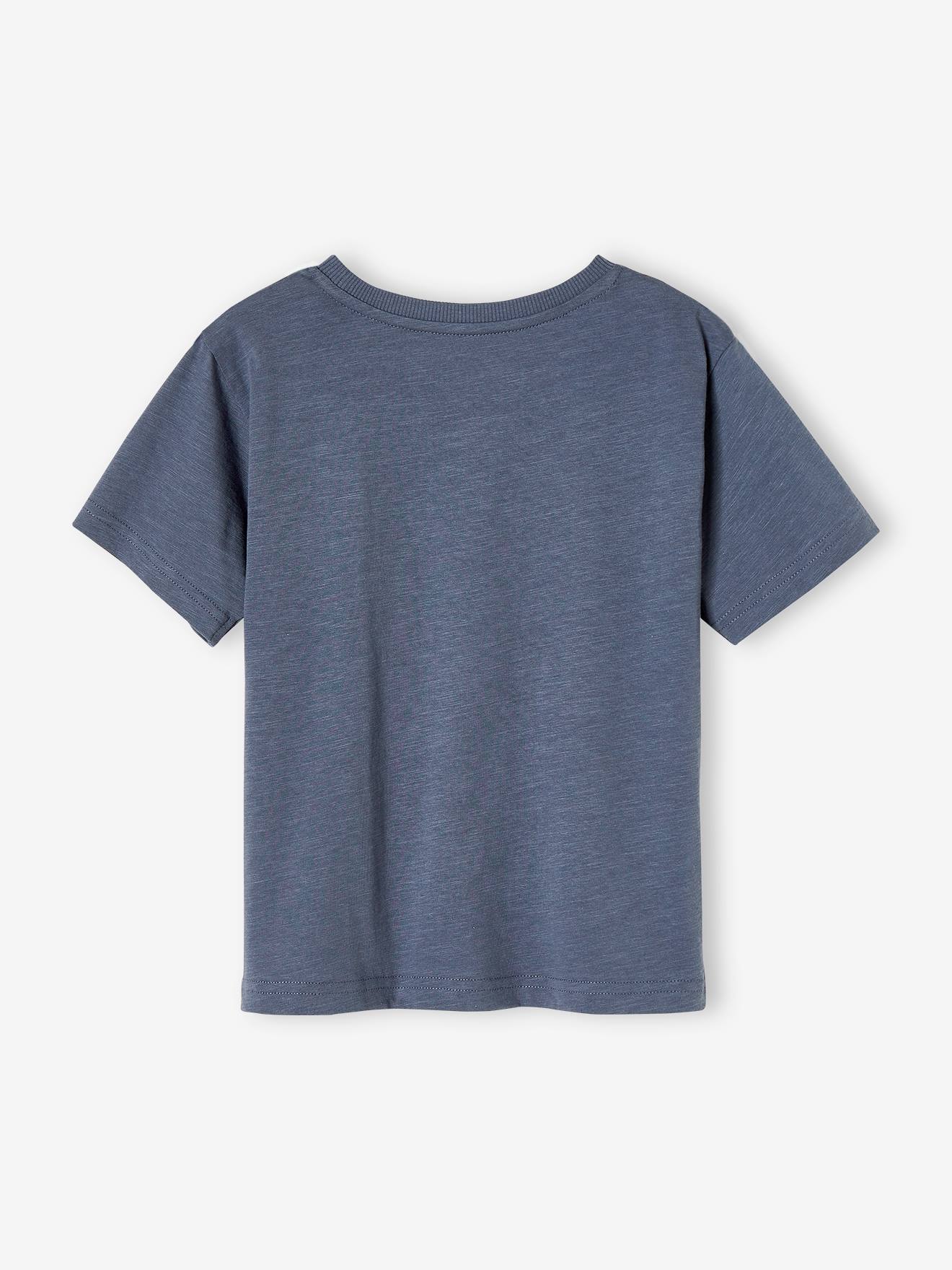 T-shirt animaux garçon bleu ardoise