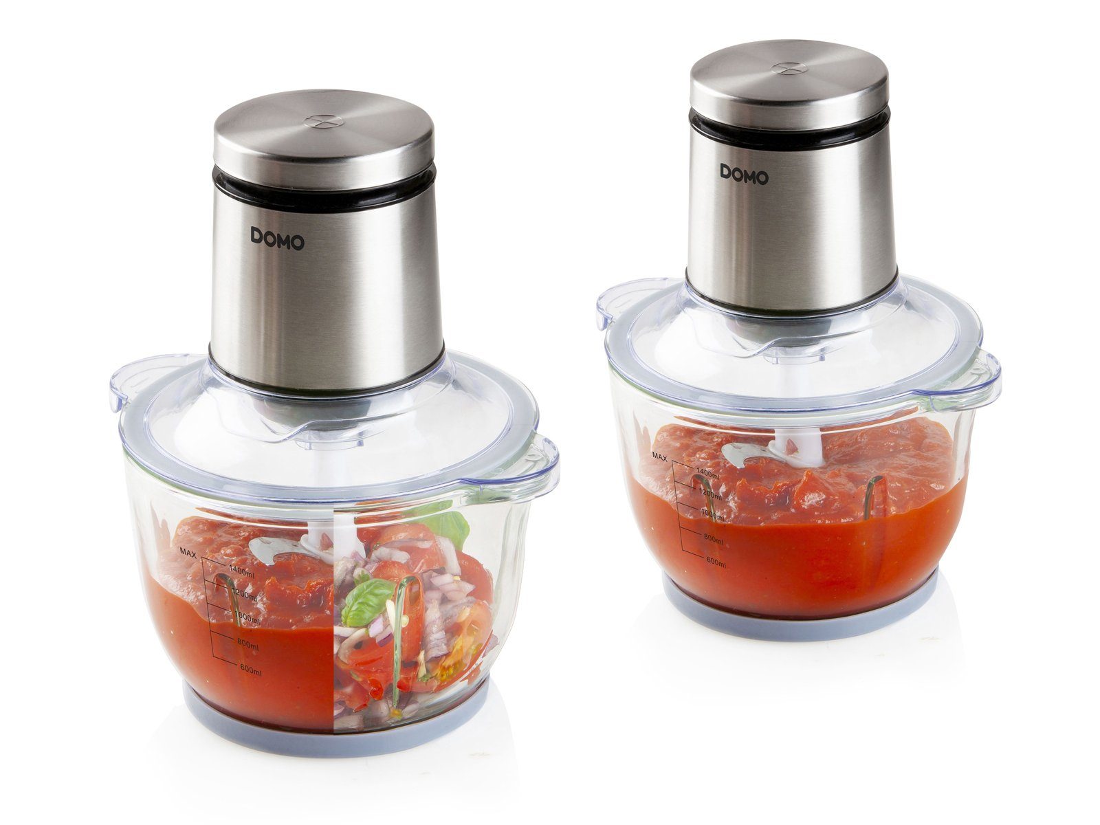 Domo Zerkleinerer, 400 W, Elektrischer Food Chop-per Mehrzweck Zwiebel Gemüse-Schneider Mixer