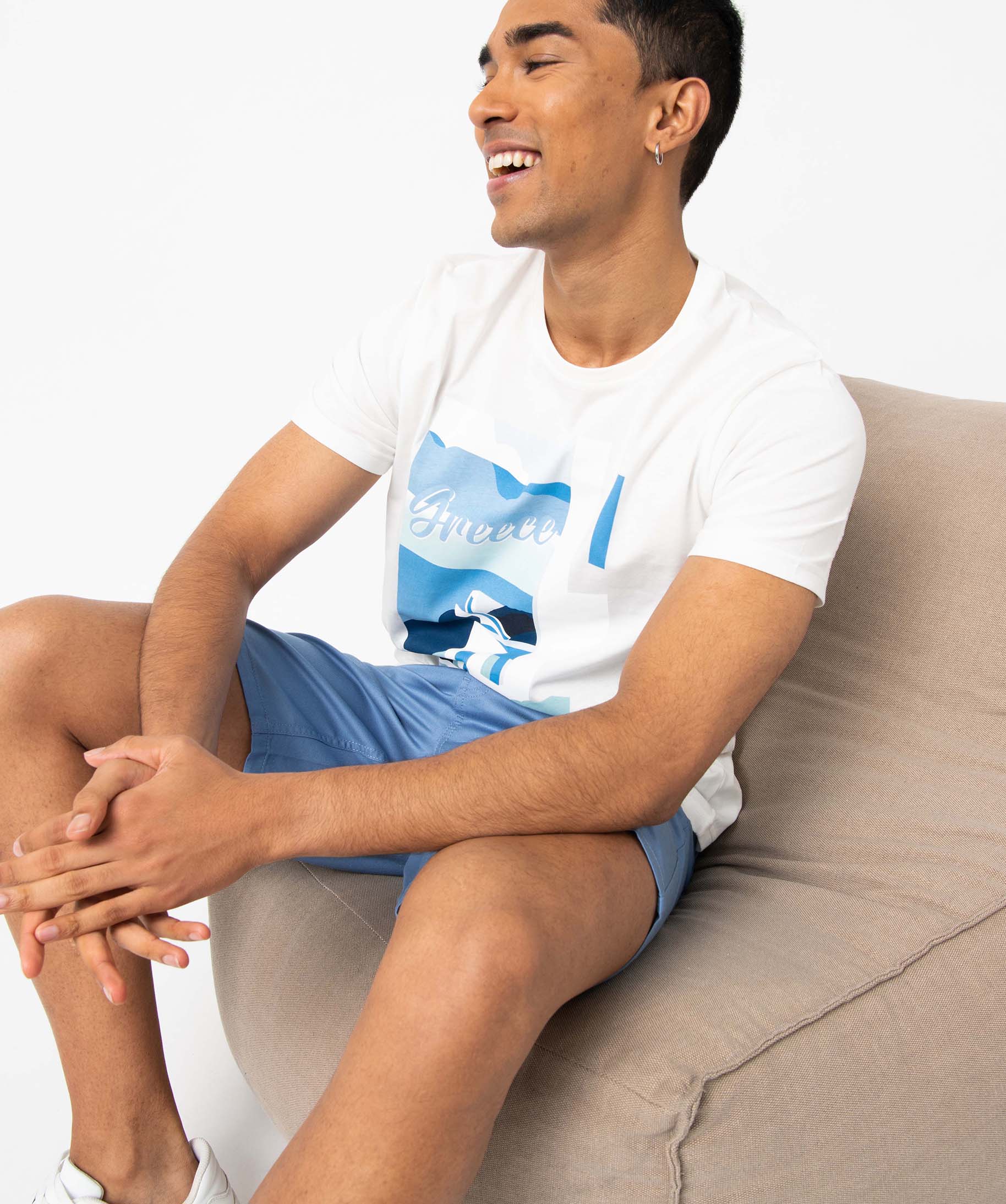 Bermuda homme en maille fine et fluide bleu | GEMO