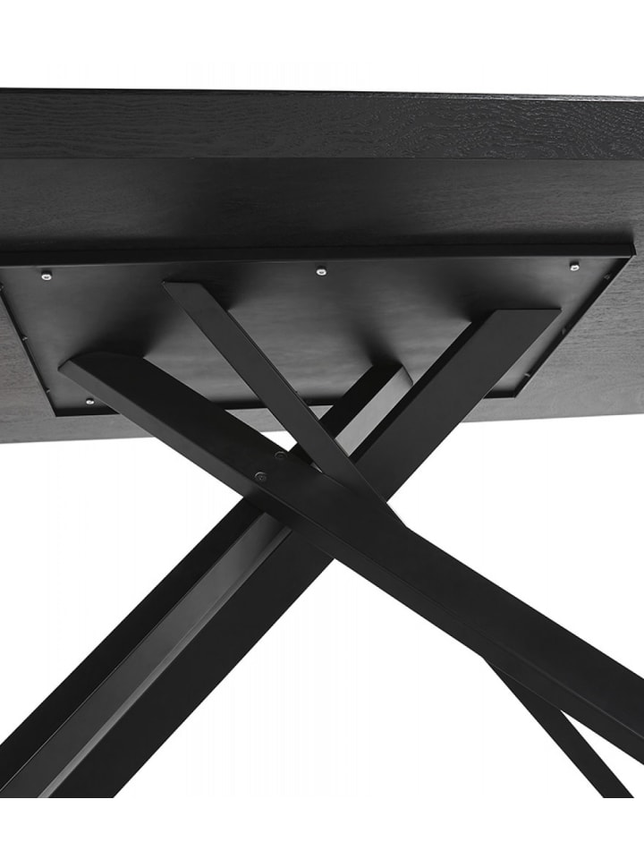 KADIMA DESIGN Esstisch Schwarz Holz Metall 200x100 cm | Industrie Stil in Schwarz günstig kaufen onesize