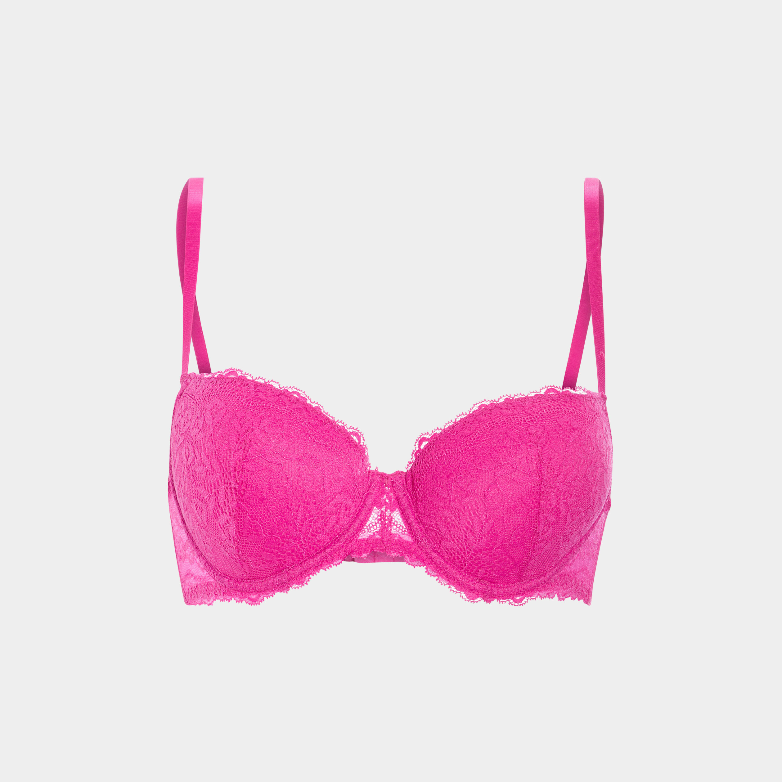 Soutien-gorge corbeille micro dentelle rose fushia femme | La Halle