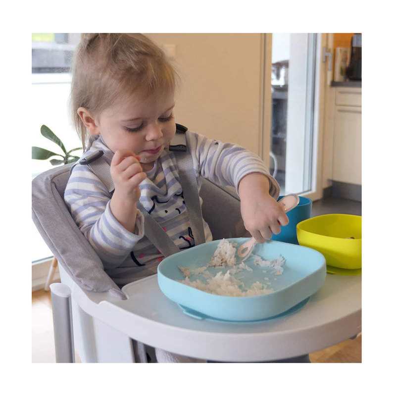 Coffret repas silicone 4 pièces bleu/vert Beaba