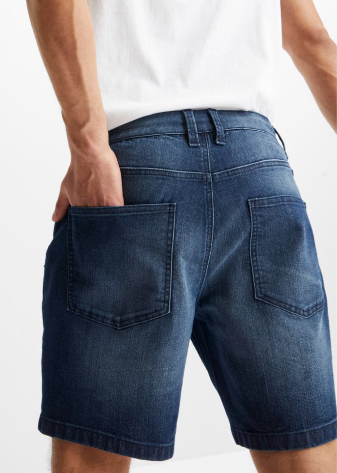 Stretch-Long-Jeans-Shorts, Loose Fit