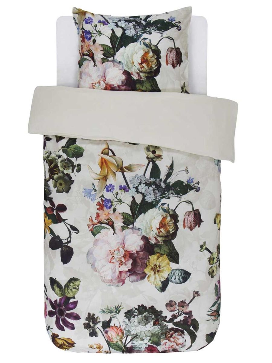 Satin Bettwäsche Fleur Ecru 135 x 200 cm
