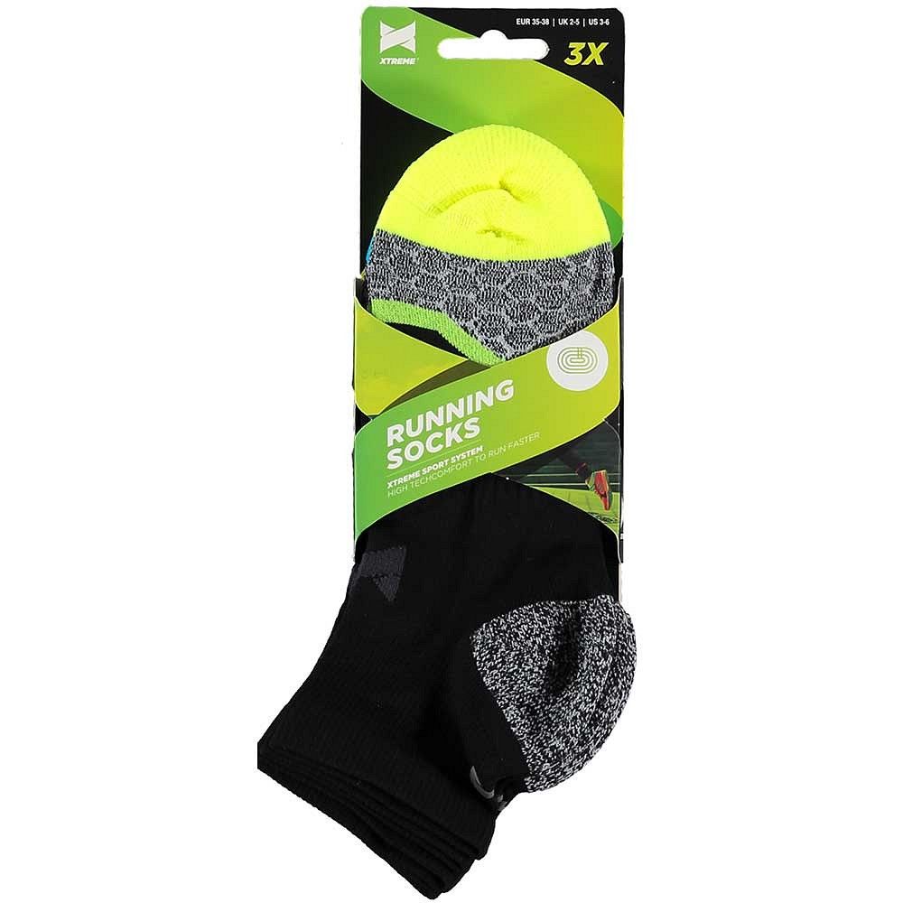 Xtreme 3 Paar Multi Black Laufsocken