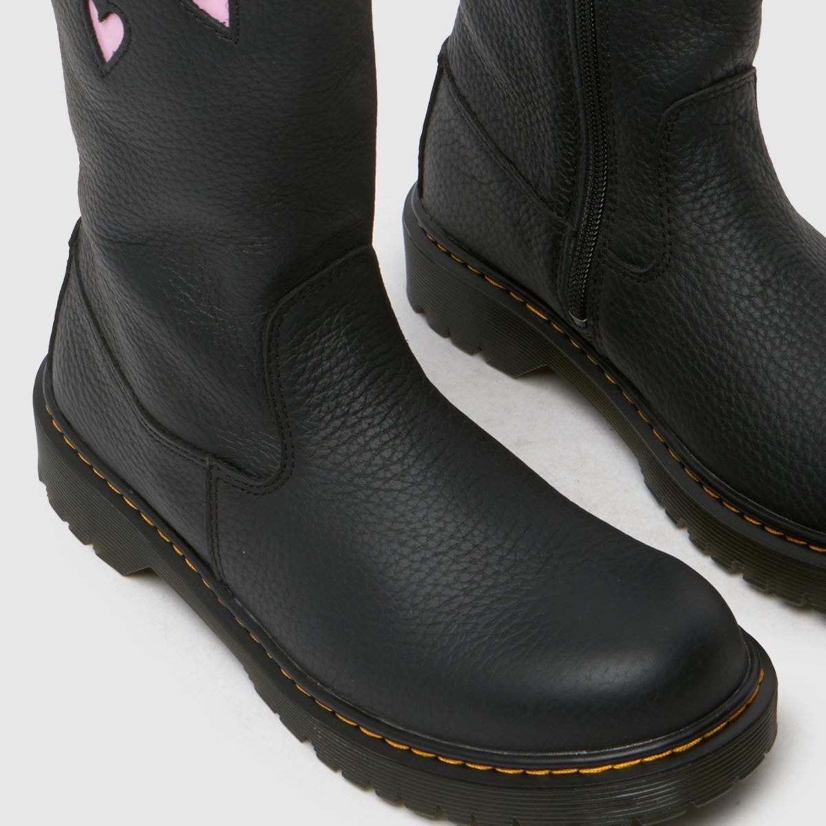 Dr Martens svarta Bex Heart pull-on flickstövlar för barn