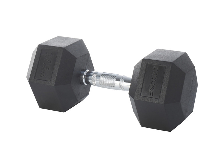CRIVIT Hexagonhantel, 17,5 kg, mit gusseisernem Kern