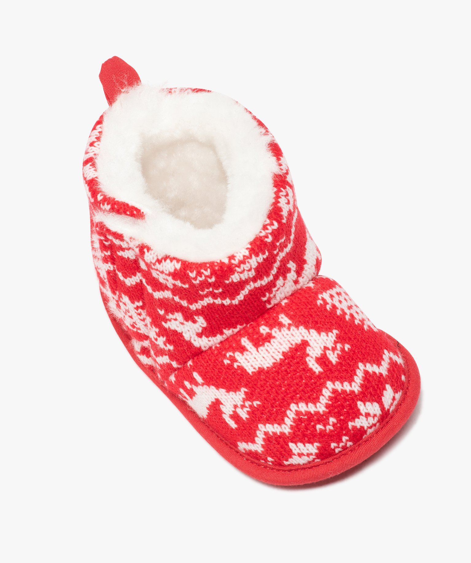 Chaussons de naissance bébé boots de Nol rouge | GEMO