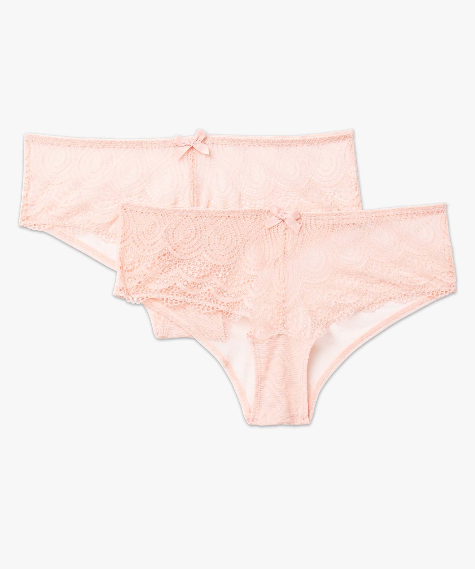 Shorty en dentelle et tulle femme (lot de 2) rose | GEMO