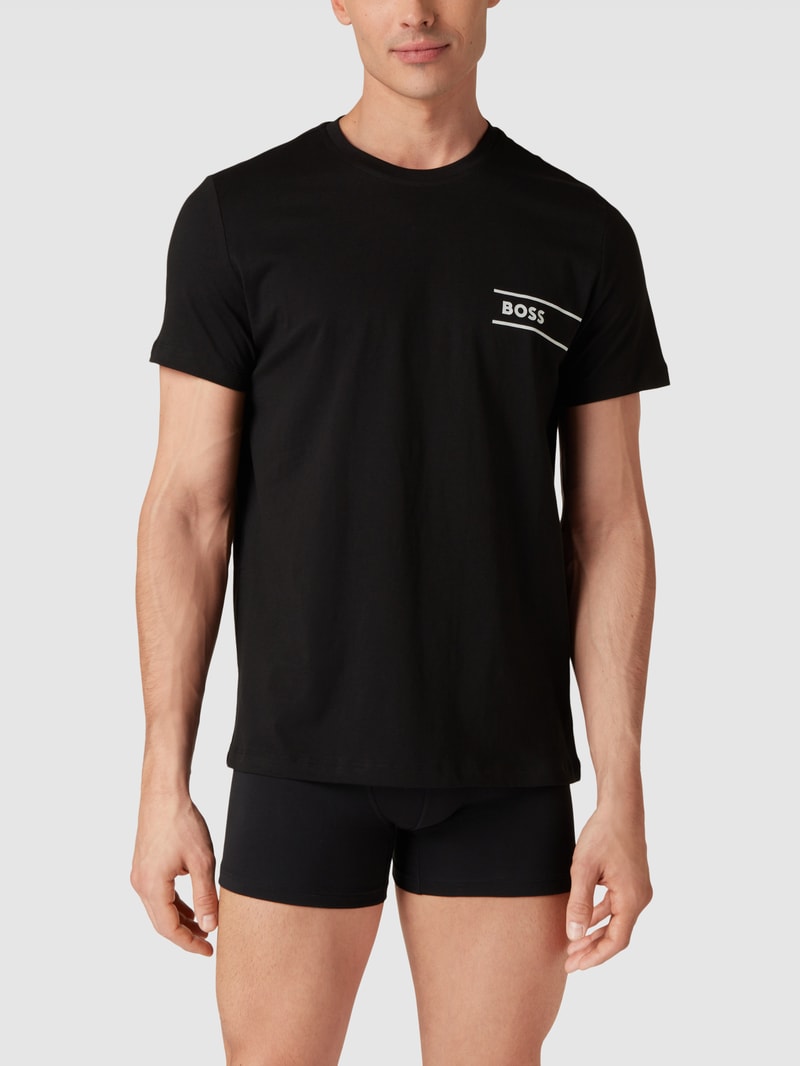 T-Shirt mit Label-Detail in schwarz