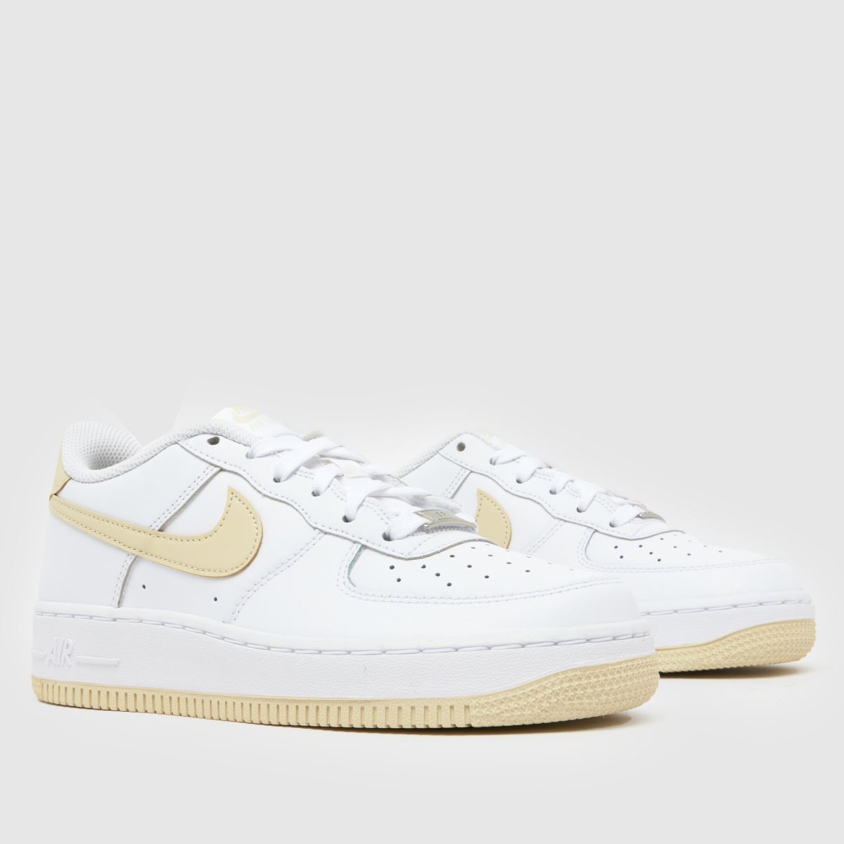 Nike vita & beige Air Force 1 Pojkar Barnskor