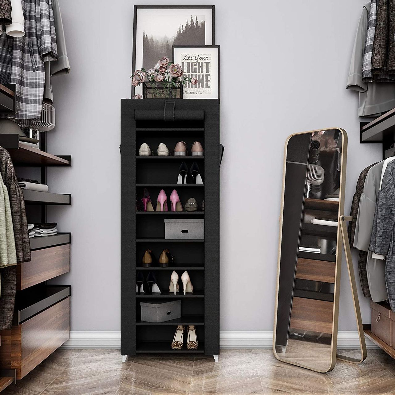 Songmics Schuhschrank, 58 x 28 x 160 cm