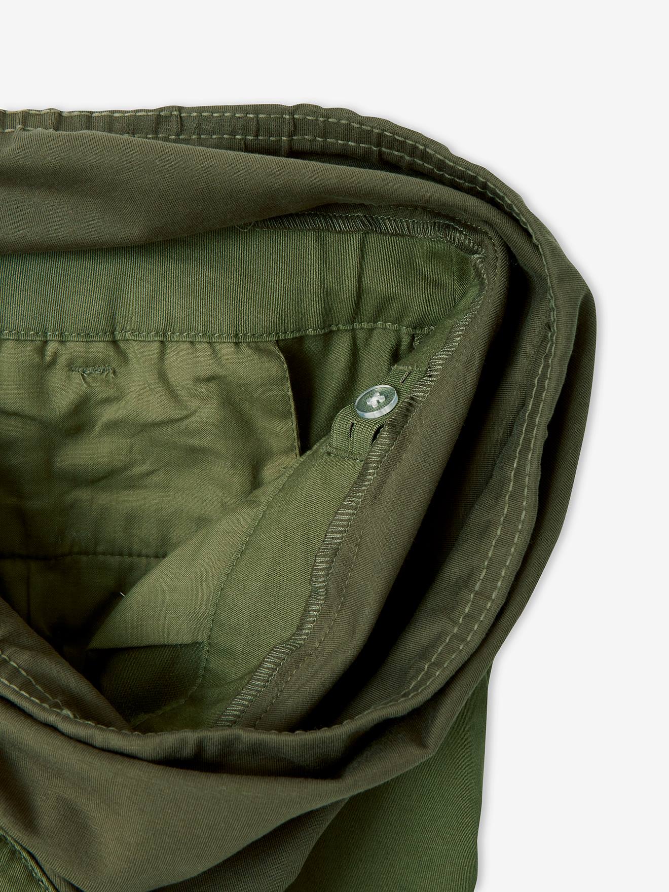 Pantalon chino de grossesse en coton stretch kaki
