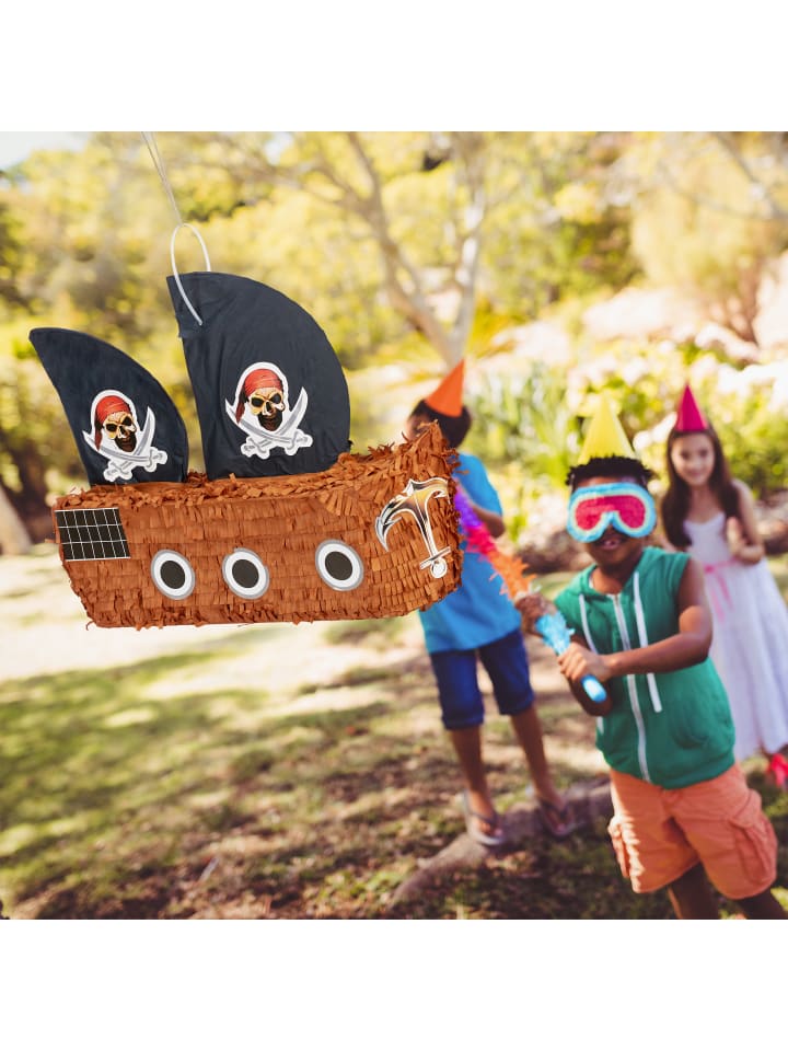 relaxdays Pinata Piratenschiff in Bunt günstig kaufen onesize