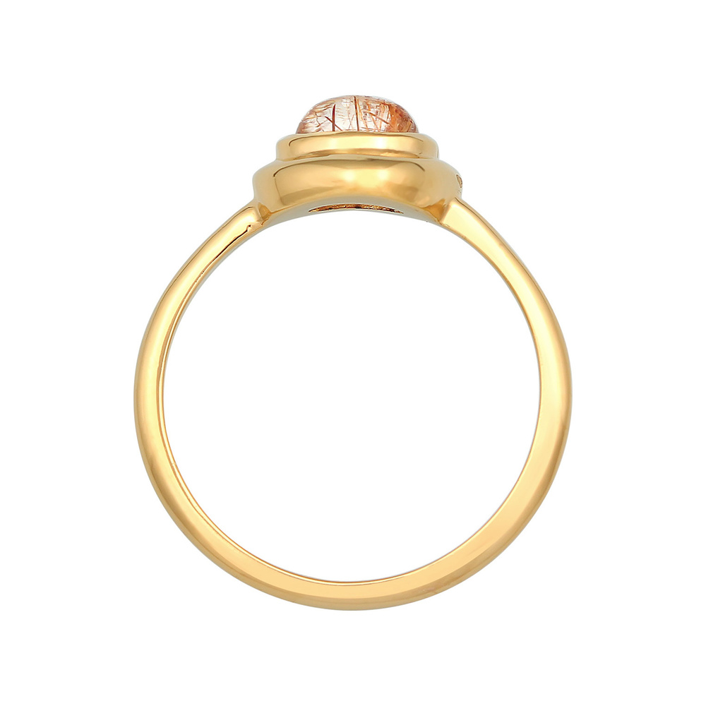 Elli PREMIUM Elli PREMIUM Bague Femmes cheveux d'ange ovale avec pierre précieuse de quartz en Bague
