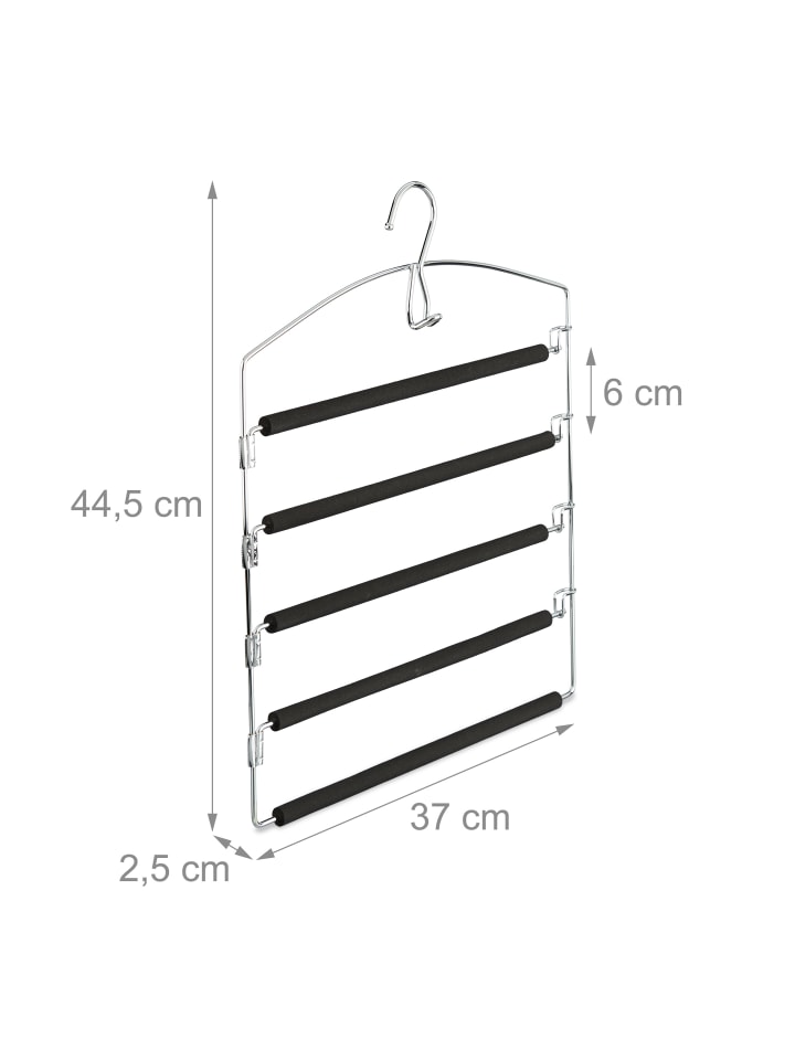 relaxdays 2x Hosenbügel in Silber/ Schwarz günstig kaufen onesize