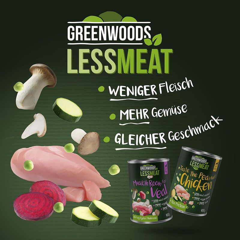 Greenwoods Less Meat Peas kräftigen Erbsen 6 x 400 g