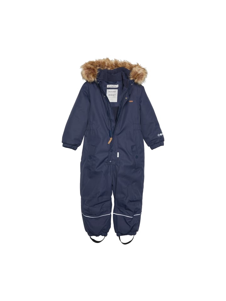 Minymo Schneeoverall 162145 Schneeanzug mit Kapuze und Fußschlafen in Blau günstig kaufen