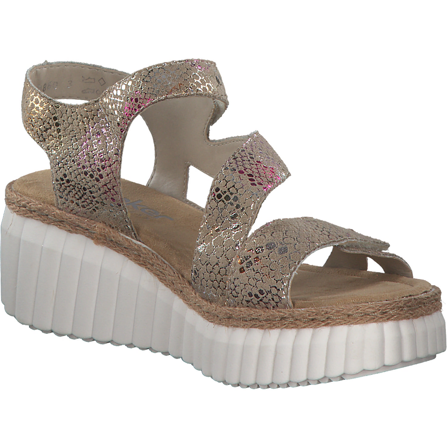 Rieker 69157, Plateau-Sandaletten, Damen, Beige