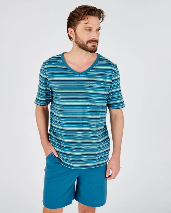 Pyjashort rayé en maille jersey