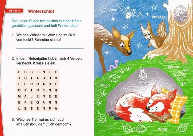 Leserabe Rätselspaß Zauber-Malrätsel zum Lesenlernen: Im Wald (1. Lesestufe)