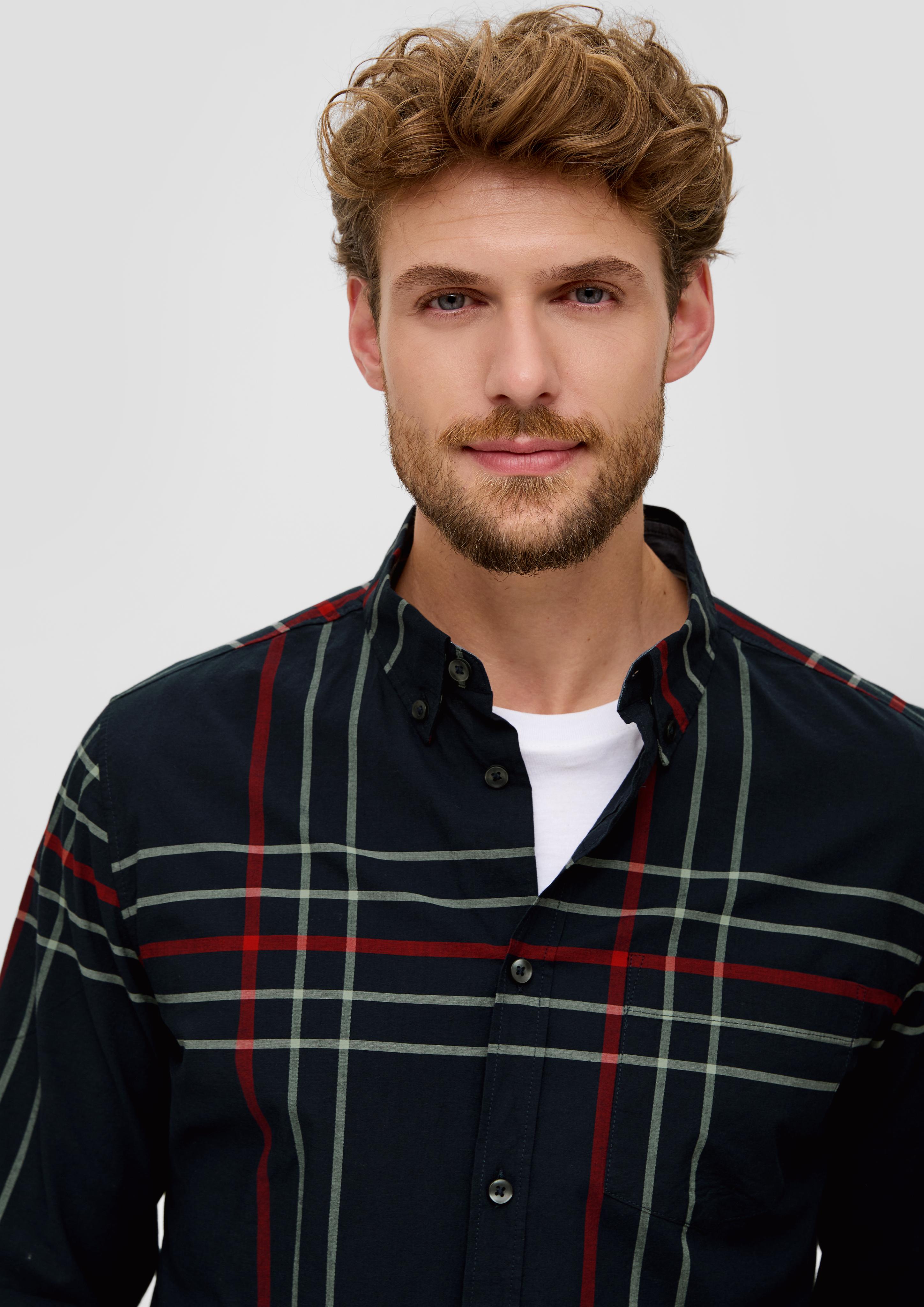 Slim: Karohemd aus Baumwollstretch  2133495-59N2