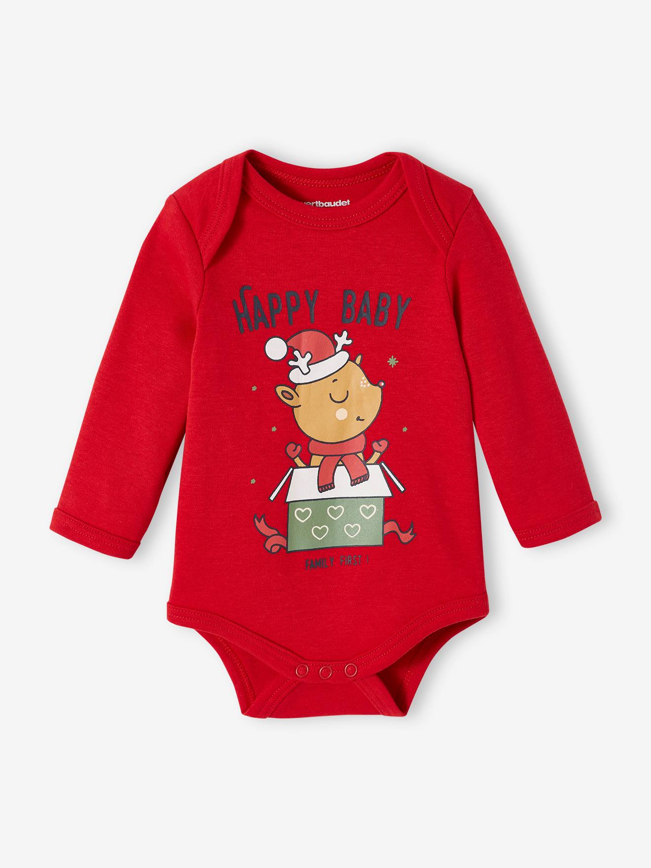 Vertbaudet 2er-Pack Baby Weihnachts-Bodys Oeko-Tex - rot