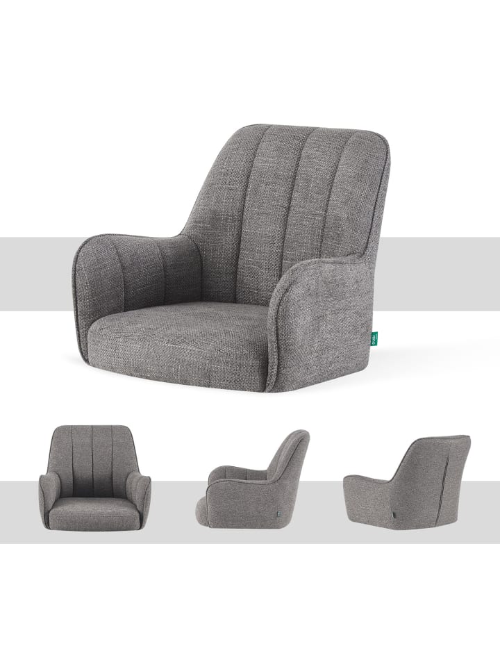 DUBI Möbel 2er-Set: Drehstuhl THOMAS-MAJA in Grau - (B)58 x (H)87 x  (T)62 cm günstig kaufen onesize