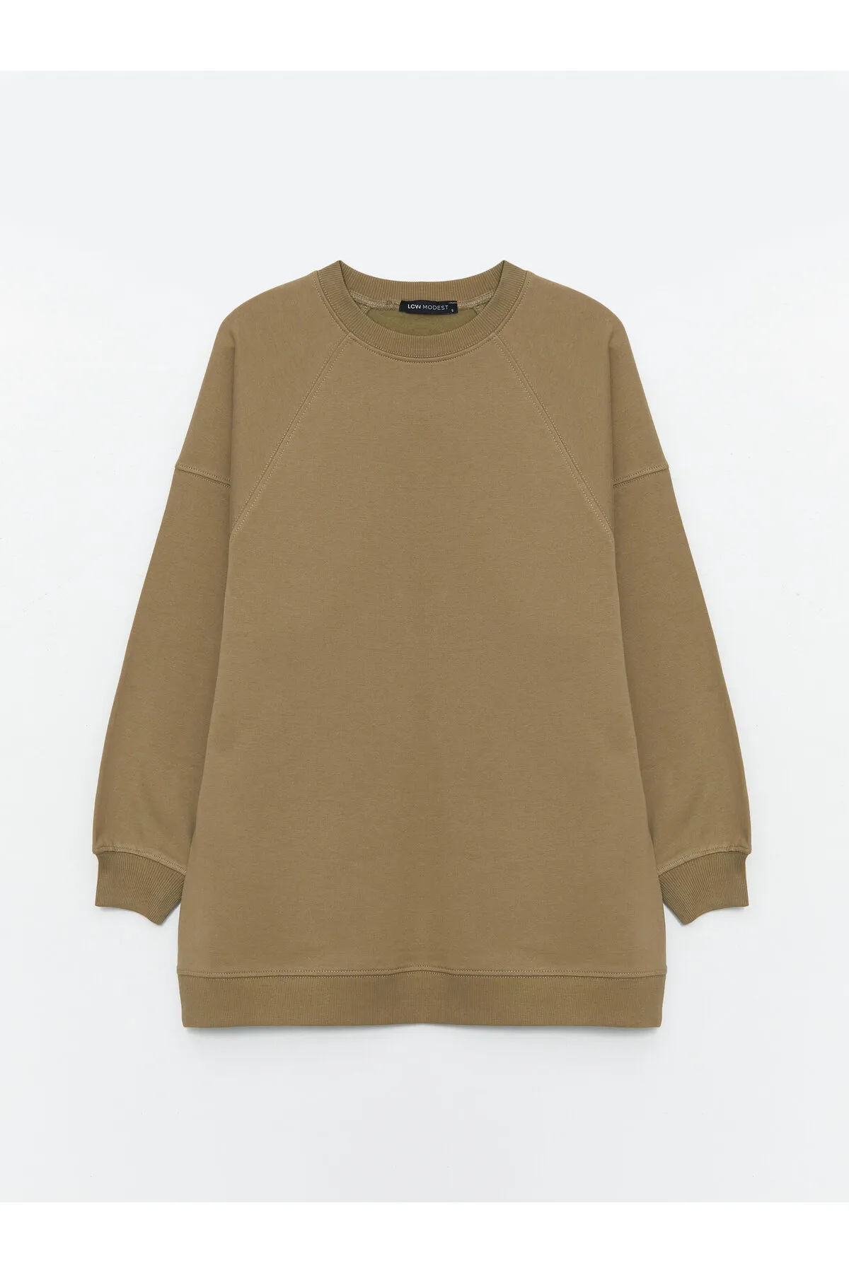 LC Waikiki  Rundhalsausschnitt, einfarbig, langärmelig, Damen-Sweatshirt-Tunika