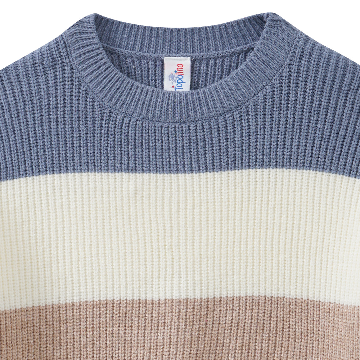 Mädchen Strickpullover mit Blockstreifen