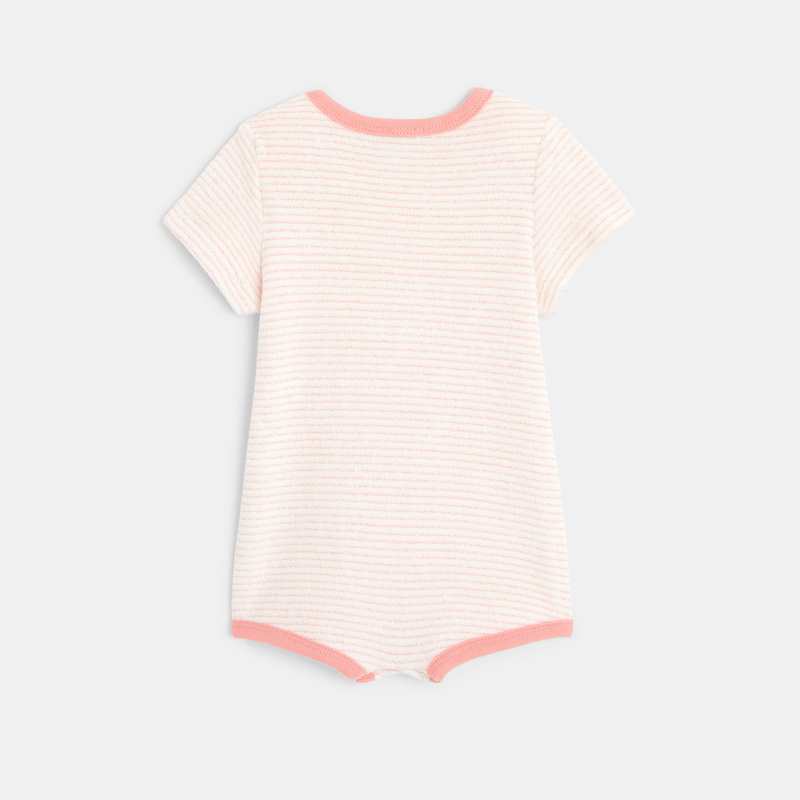 Combishort en coton éponge bébé rose Absorba
