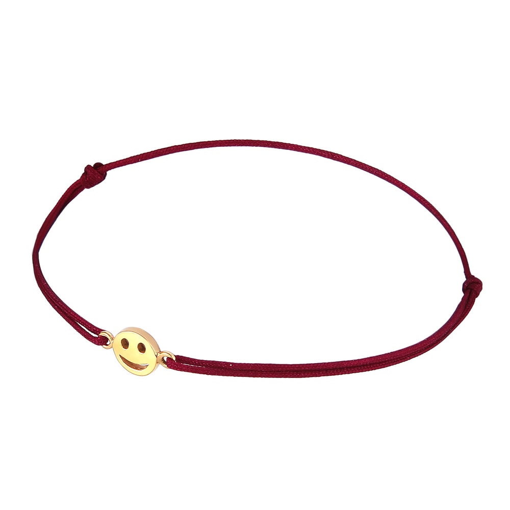 Elli Elli Bracelet Femmes symbole emoji avec nylon rouge en argent sterling 925 plaqué Bracelet