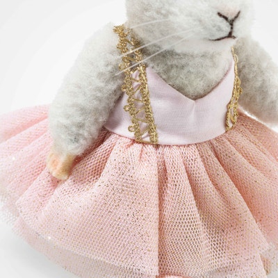 Ballerina Maus Ornament, 11 cm, hellgrau