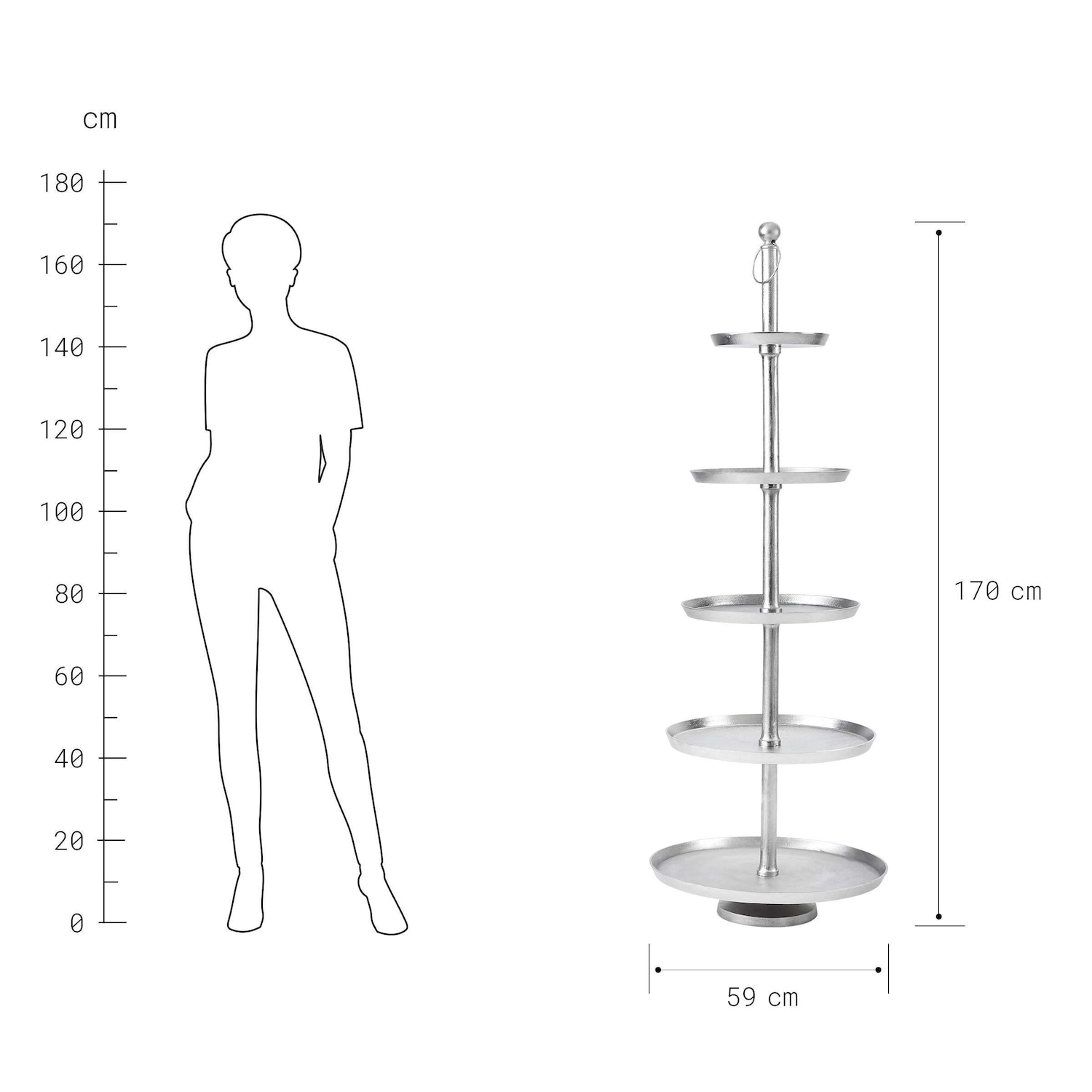 BANQUET Etagere 5-stufig Höhe 170cm